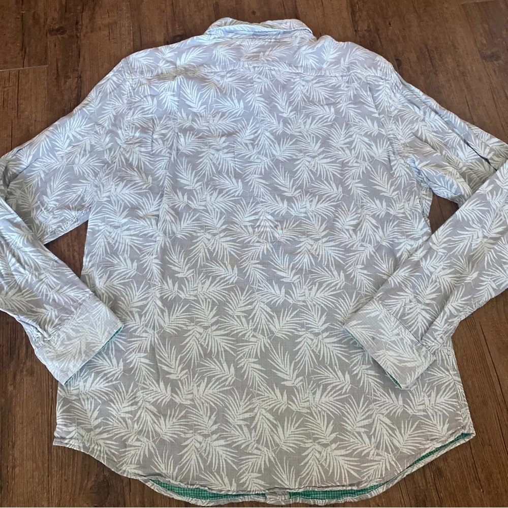 Banana Republic Light Blue & White Palm-Print Button-Down Shirt